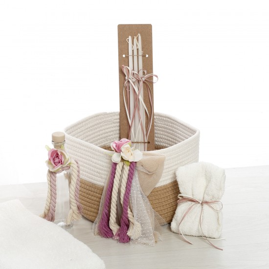 Σετ Βάπτισης Καλάθι "Macrame Rainbow Collection"