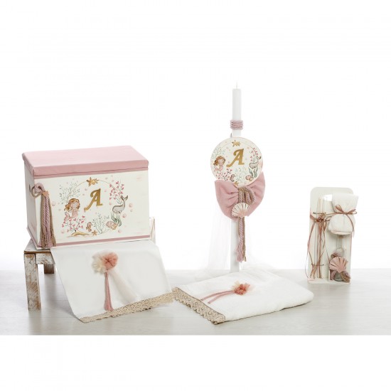 Σετ Βάπτισης Κουτί-Θρανίο "Ocean Princess Monogram"