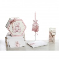 Σετ Βάπτισης Εξάγωνο Κουτί "Pink Bear" 2626