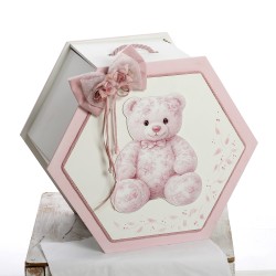 Σετ Βάπτισης Εξάγωνο Κουτί "Pink Bear"