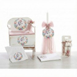 Σετ Βάπτισης Παγκάκι "Floral Unicorn"